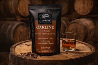 Oak Line bag — whiskey barrel aged Guatemala medium roast — Zero Chaos Coffee