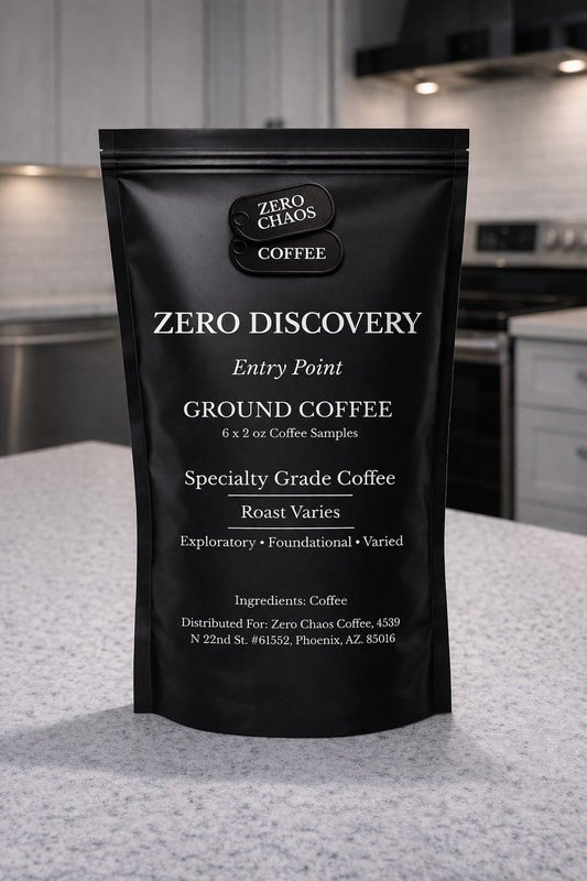Zero Discovery sampler bag — six coffee entry point find your state — Zero Chaos Coffee