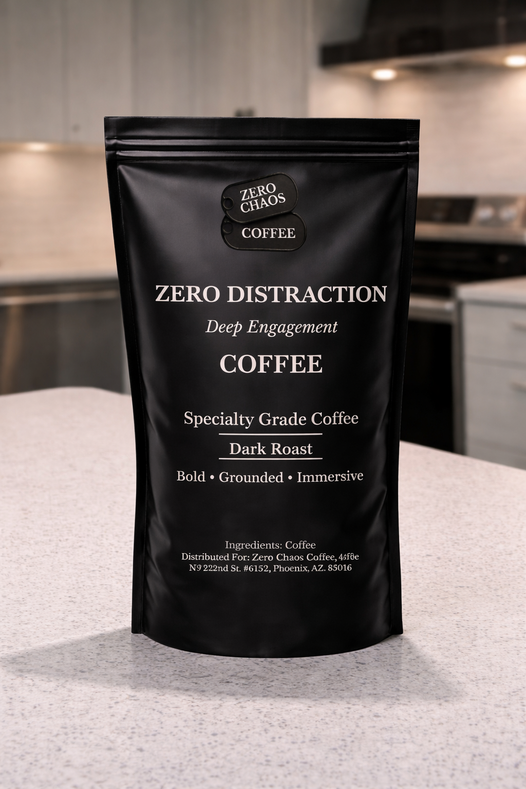 Zero Distraction bag — dark roast deep work coffee — Zero Chaos Coffee