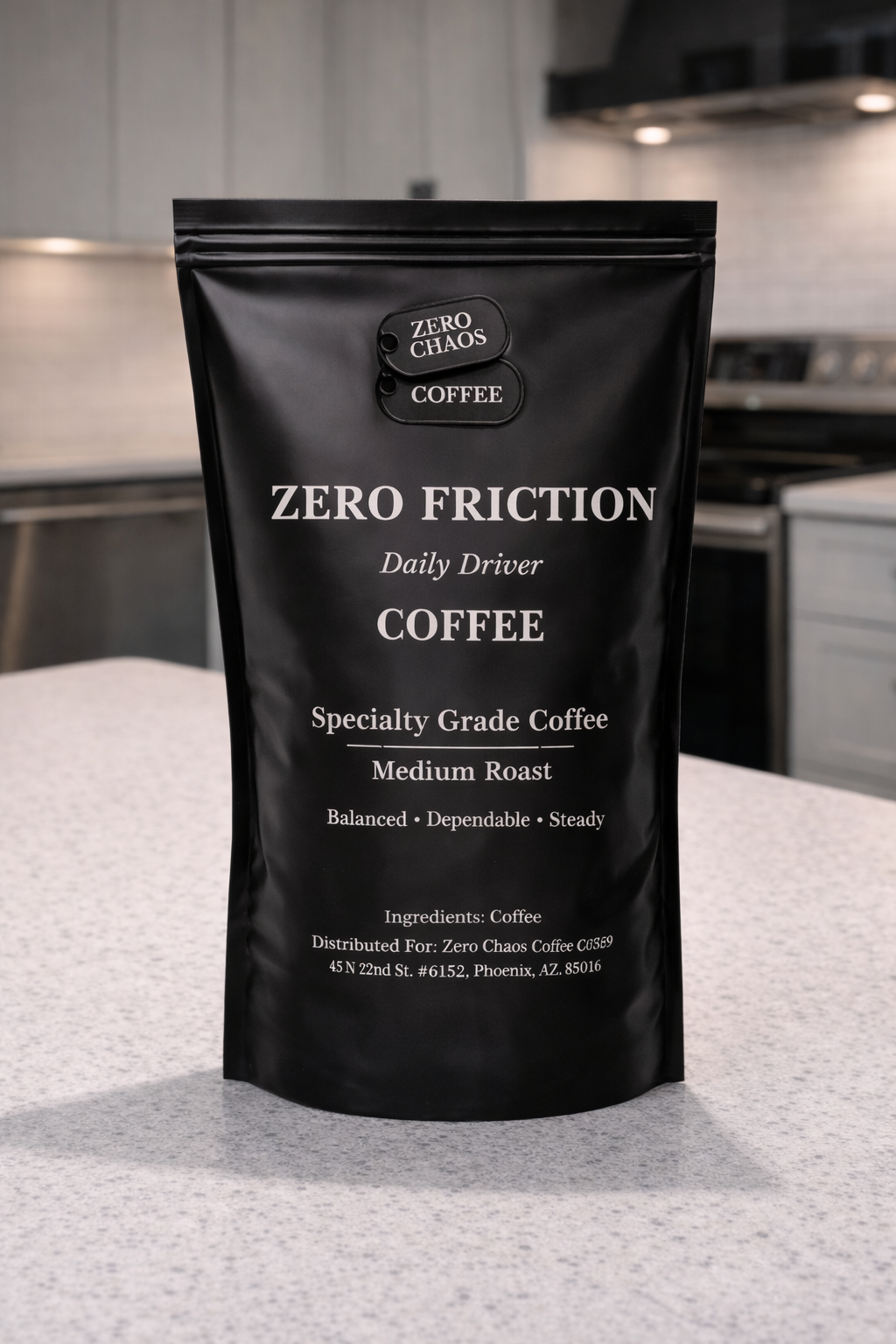 Zero Friction Bold bag — arabica robusta medium roast high output — Zero Chaos Coffee