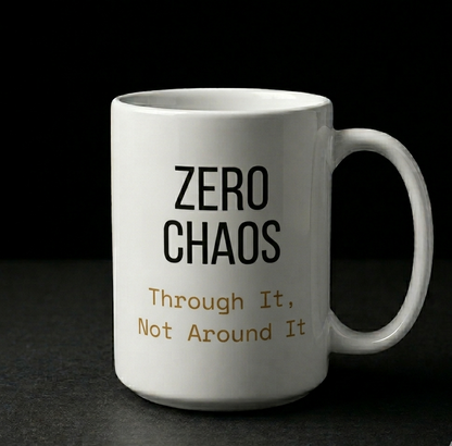 Zero Chaos Mug | Through It. Not Around It. | 15oz Ceramic Mug | Zero Chaos Coffee