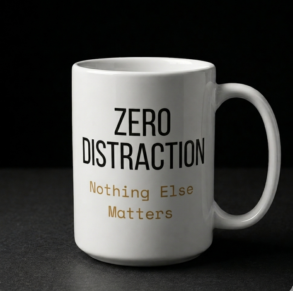Zero Distraction Mug | Nothing Else Matters | 15oz Ceramic Mug | Zero Chaos Coffee